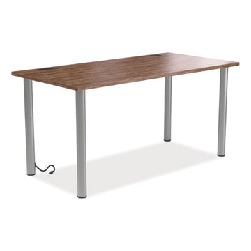 Union & Scale™ Essentials Writing Table-desk With Integrated Power Management, 59.7" X 29.3" X 28.8", Espresso-aluminum freeshipping - TVN Wholesale